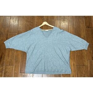 J.Jill Sweater Top 2X Blue V Neck Lightweight Dolman Quarter Sleeve Coastal Soft